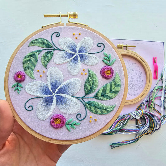 Plumeria Embroidery Kit