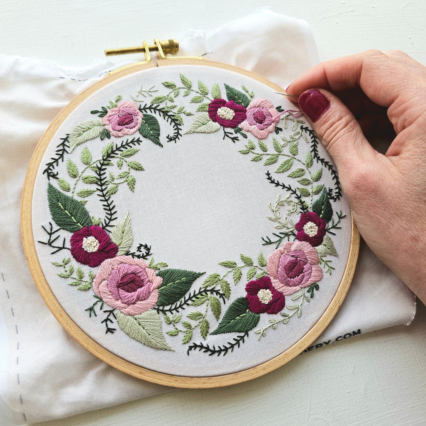 Floral Wreath Embroidery Kit