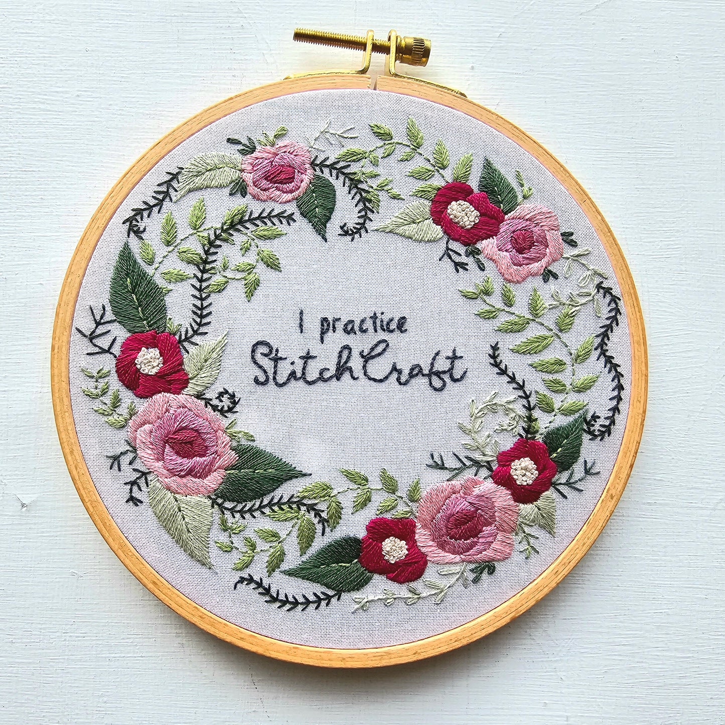 Floral Wreath Embroidery Pattern (PDF)