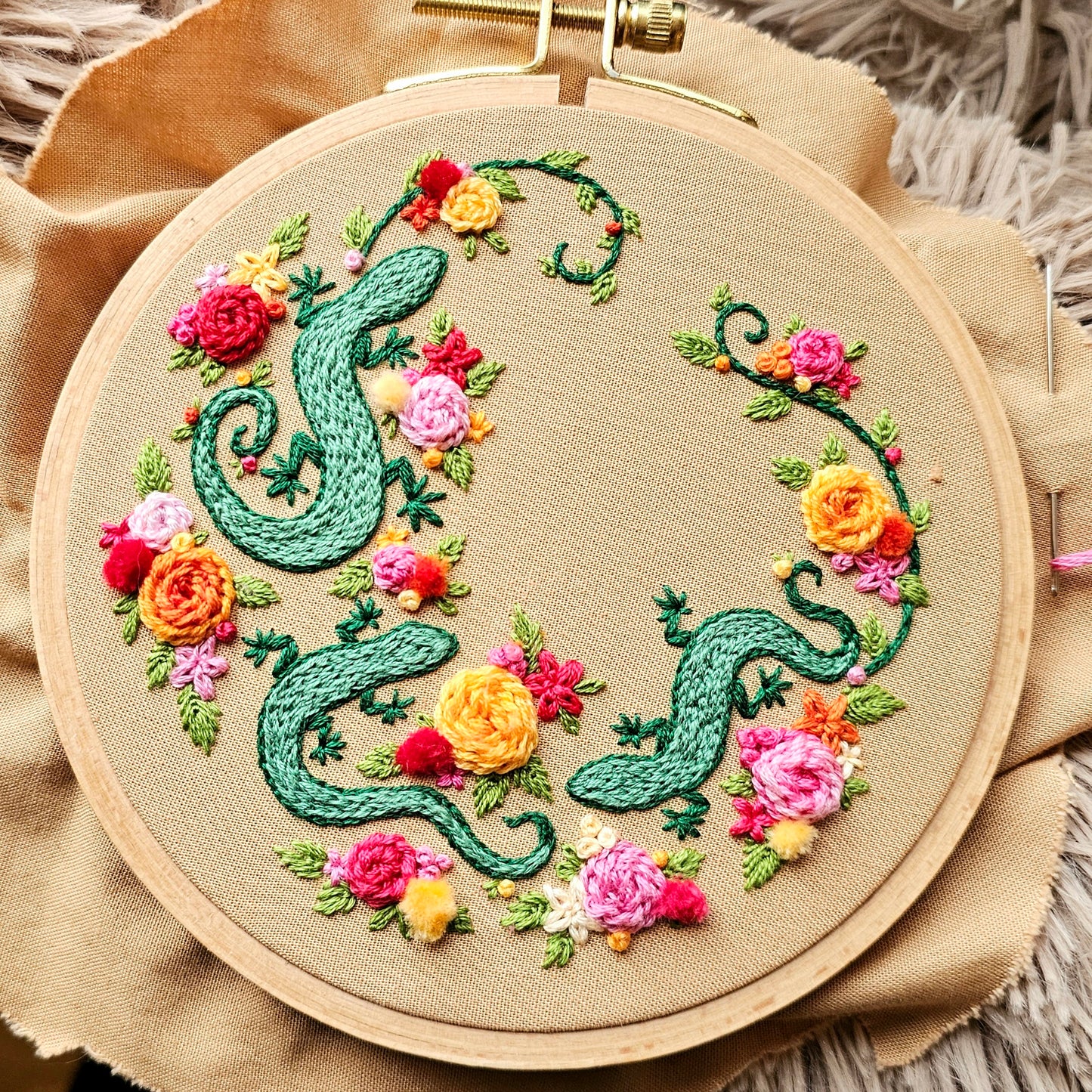Backyard Geckos Embroidery Pattern (PDF)