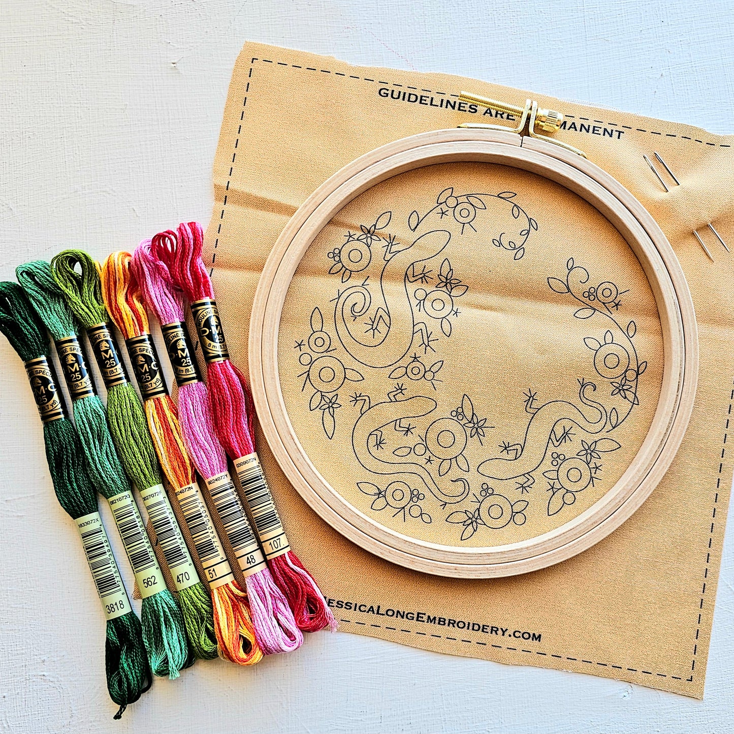 Backyard Geckos Embroidery Kit
