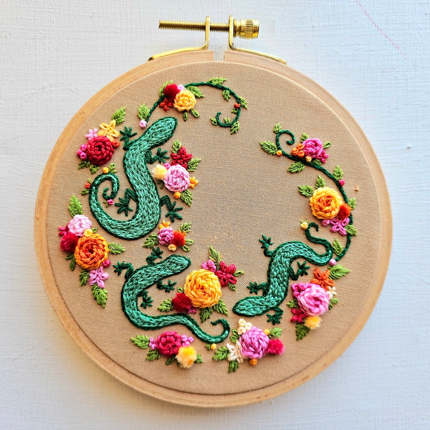 Backyard Geckos Embroidery Pattern (PDF)