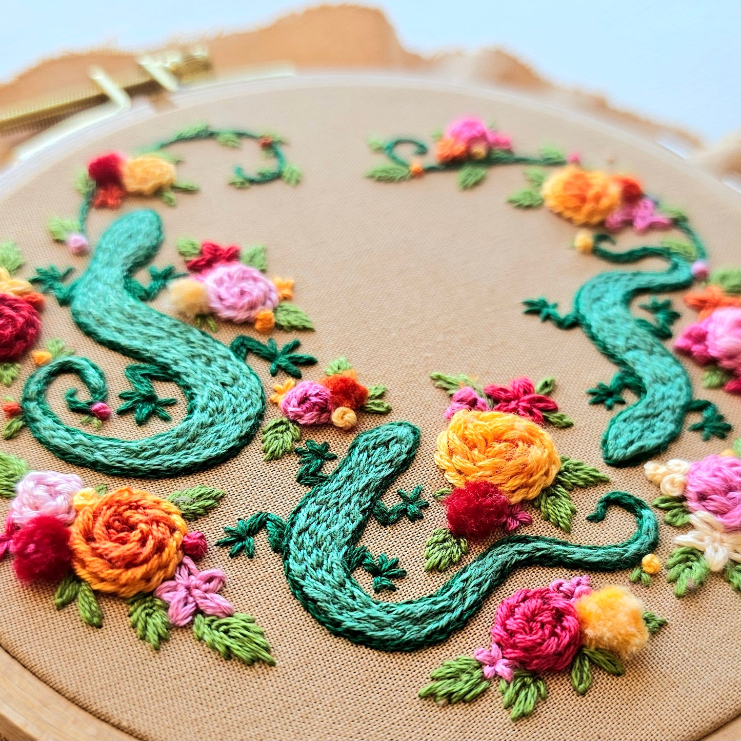 Backyard Geckos Embroidery Pattern (PDF)