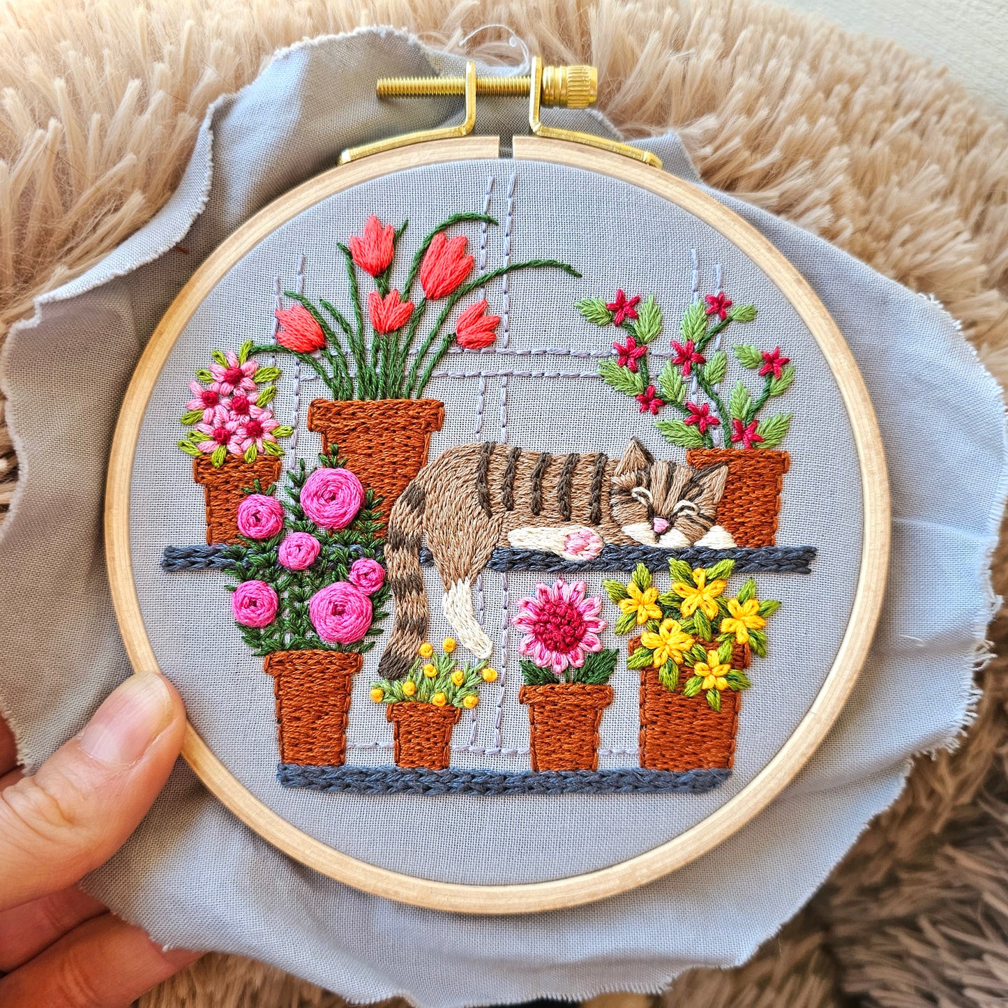 Catnap Embroidery Pattern (PDF)