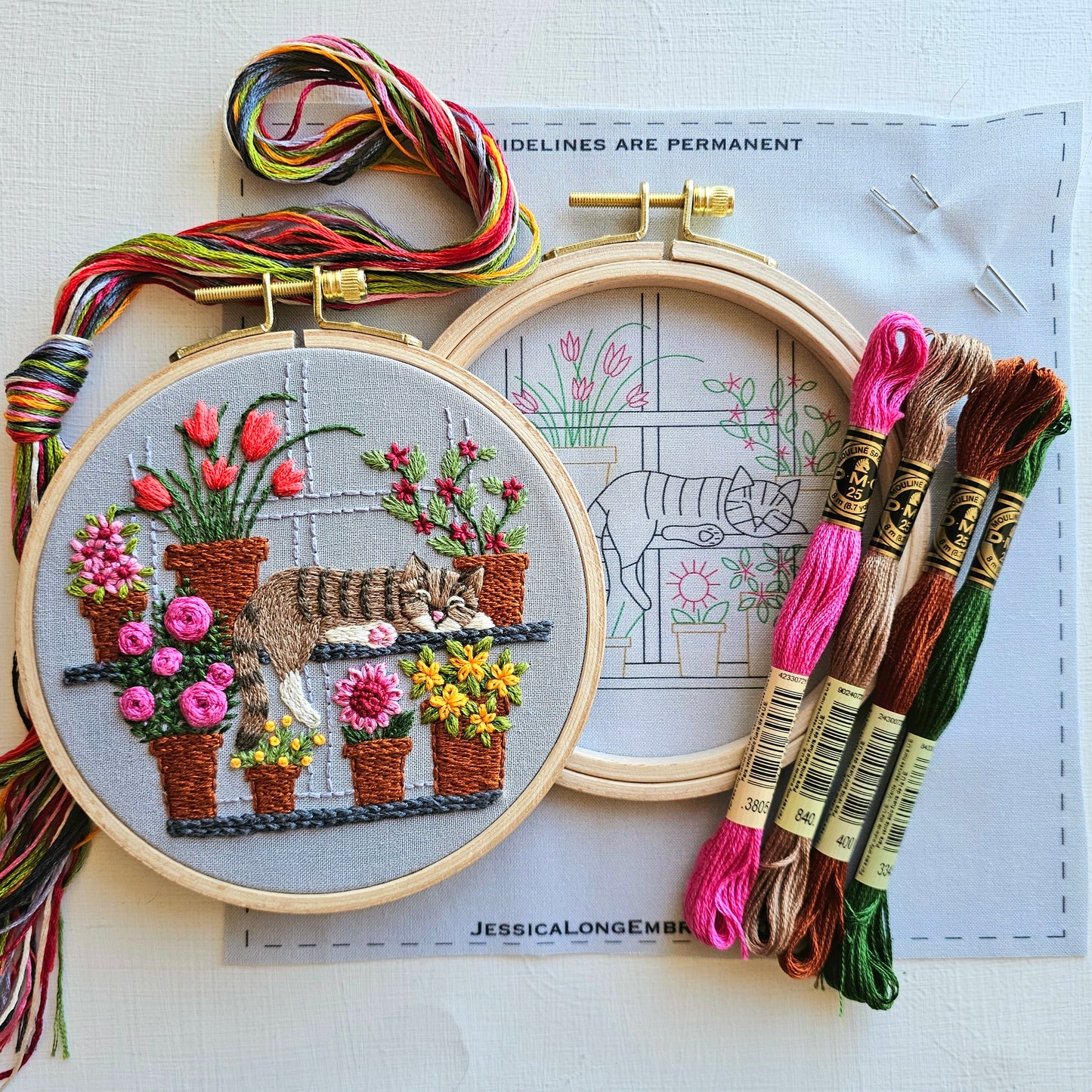 Catnap Embroidery Kit