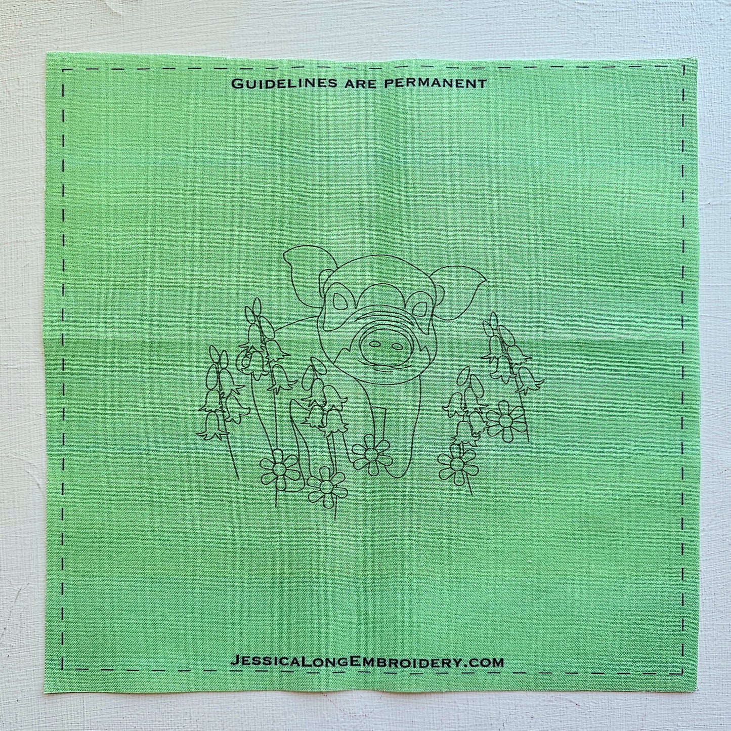 Posing Piglet Printed Fabric