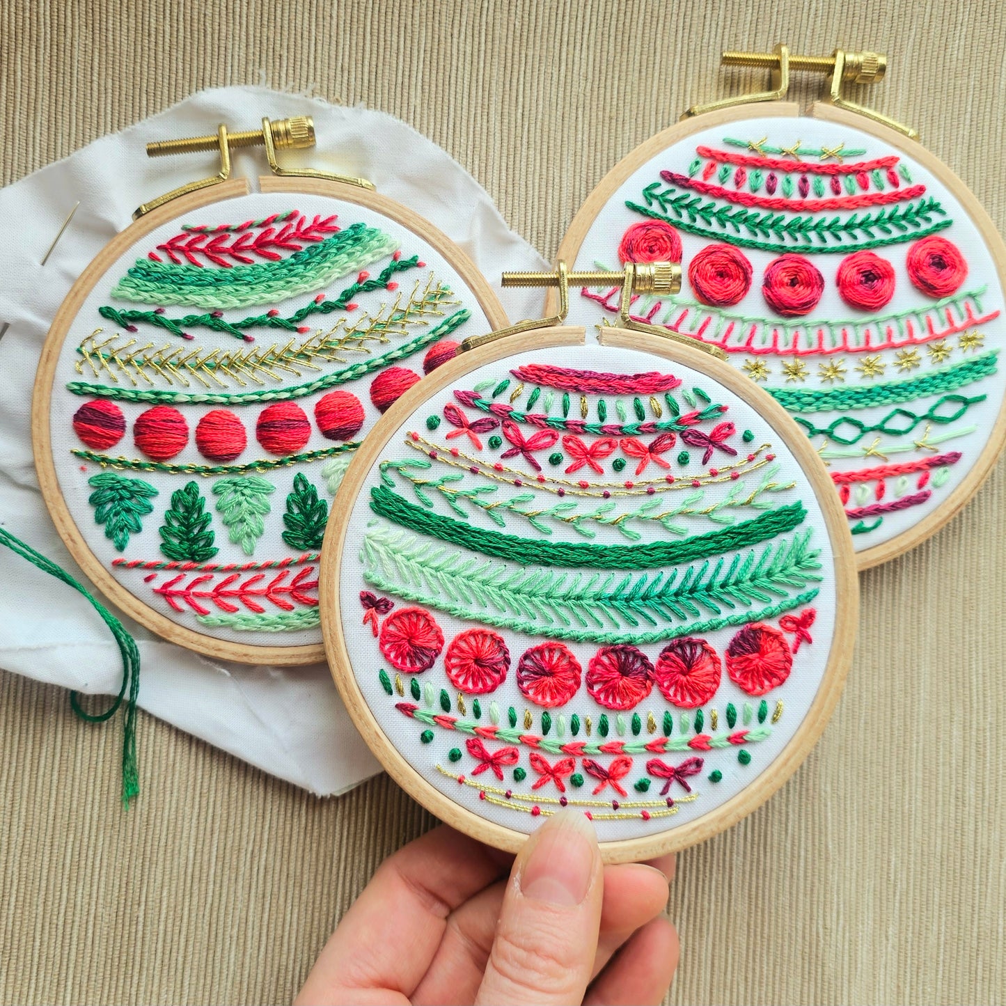 Deck the Halls Trio Embroidery Kit