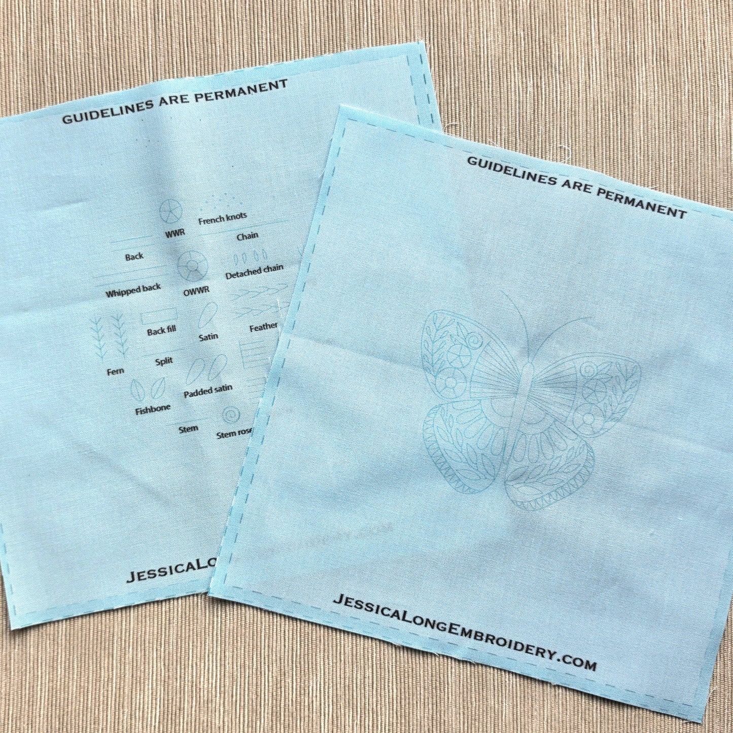 Beginner Butterfly Sampler Printed Fabric
