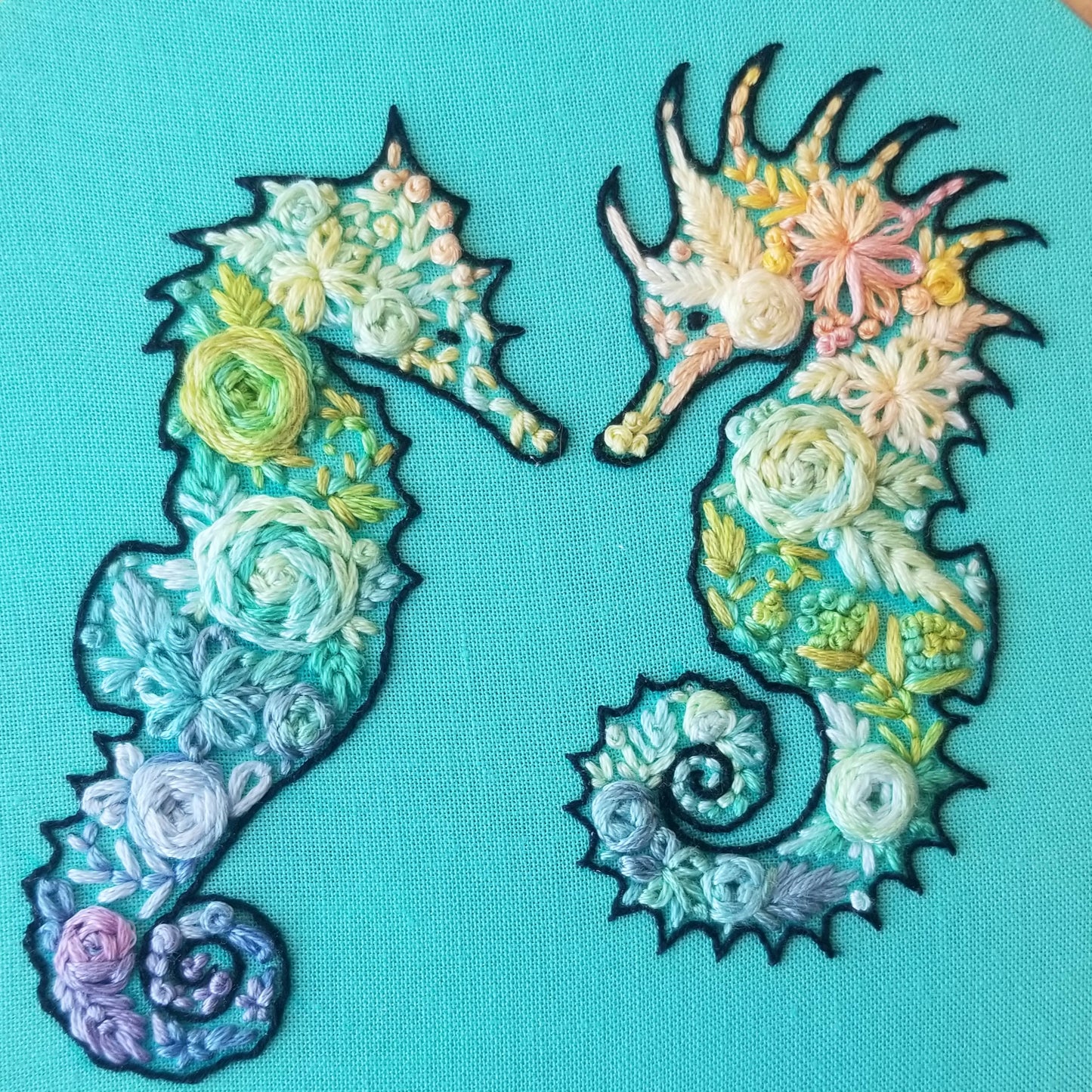 Seahorse Sampler Printed Fabric