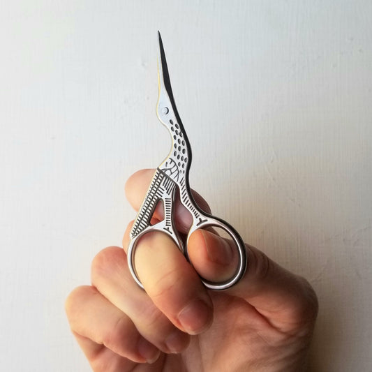 Classic Stork Embroidery Scissors