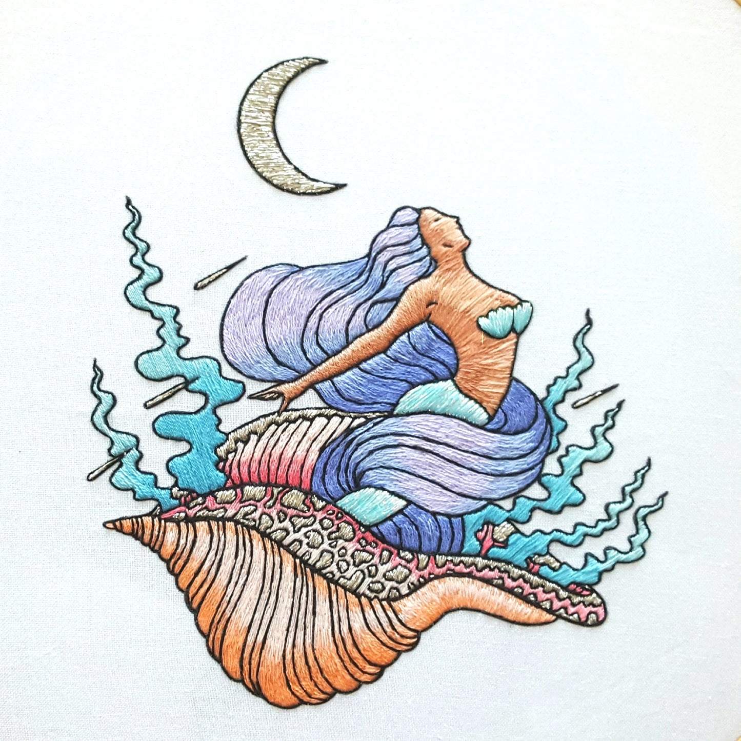 Mermaid Dreams Hand Embroidery Pattern (PDF)