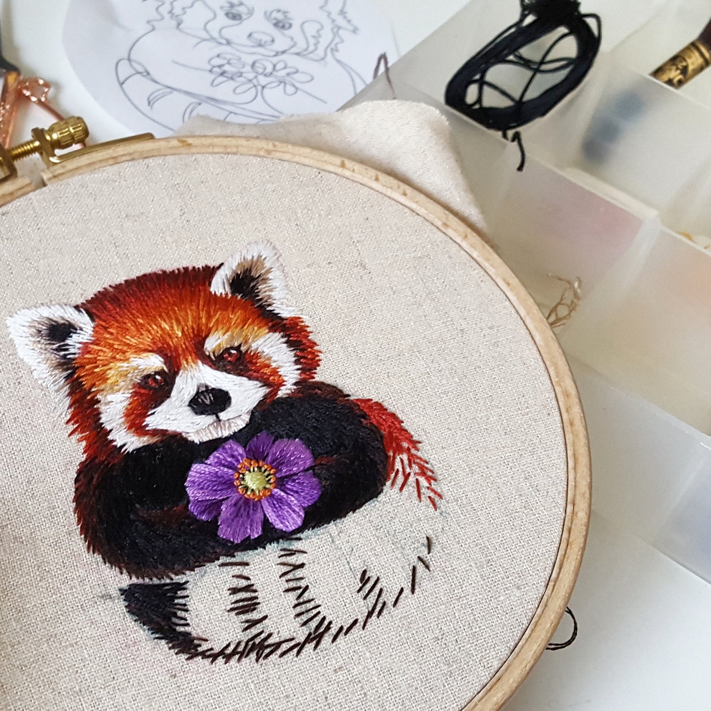 Red Panda Embroidery Pattern (PDF)