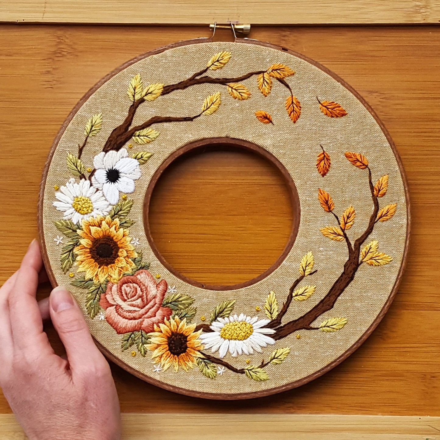 Autumn Wreath Printed Fabric