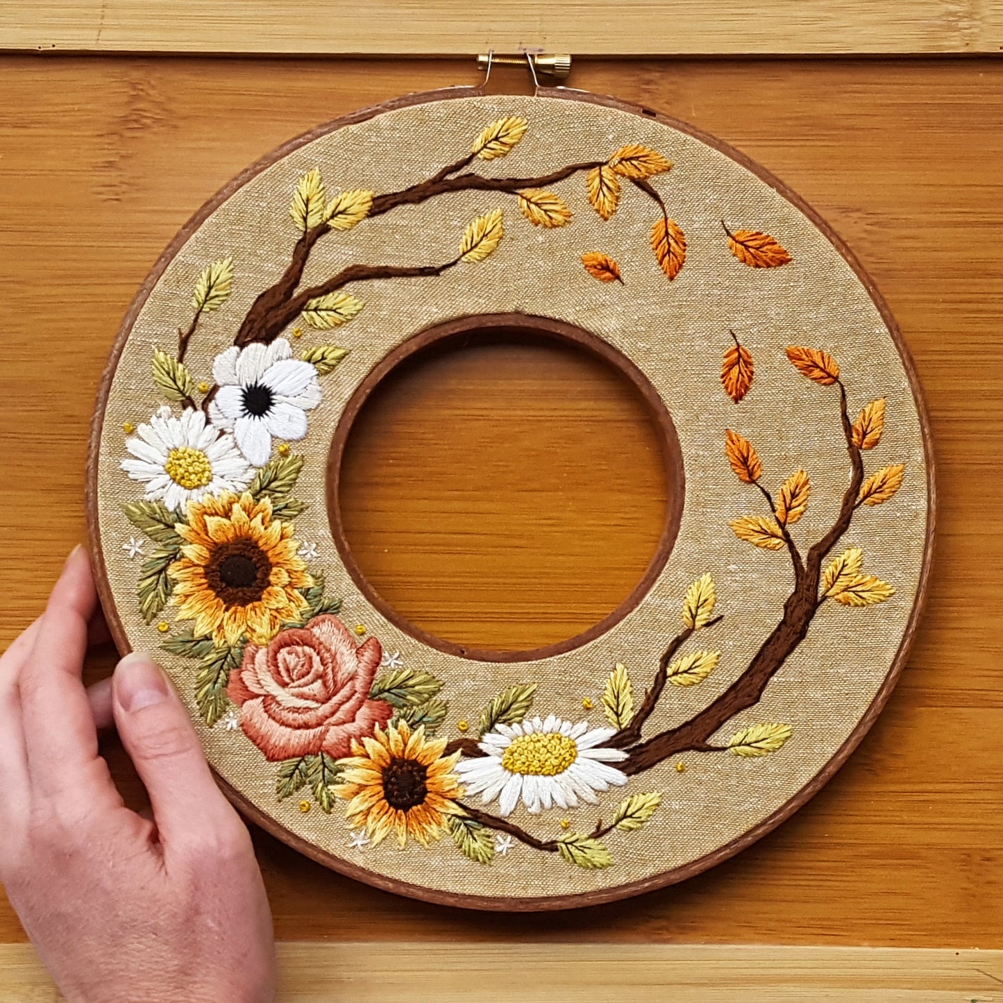 Autumn Wreath Hand Embroidery Pattern (PDF)