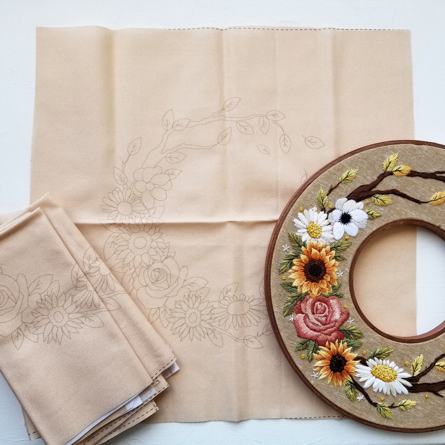 Autumn Wreath Printed Fabric