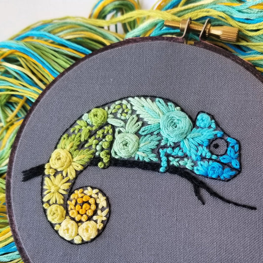 Chameleon Embroidery Kit