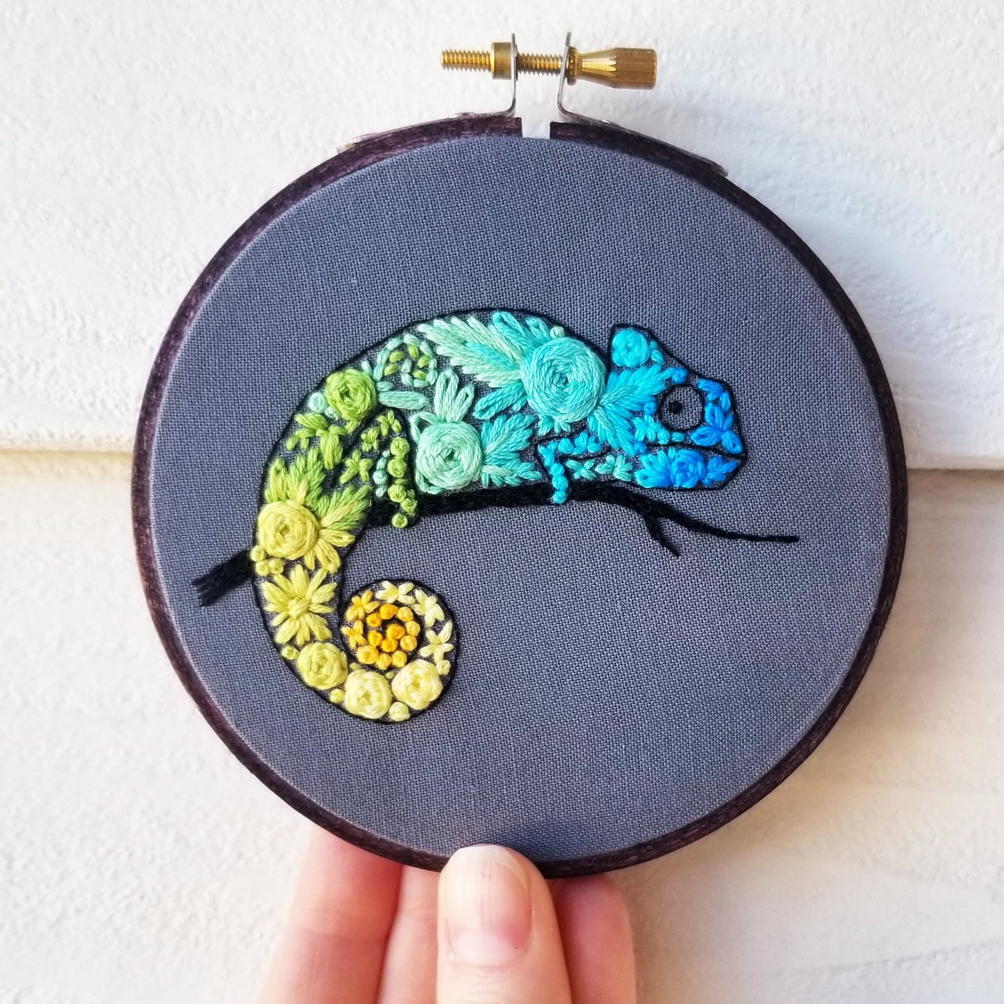 Chameleon Embroidery Pattern (PDF)