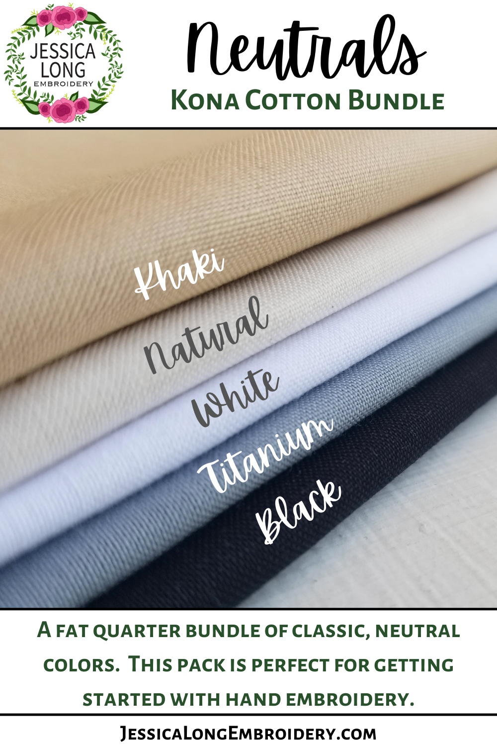 Kona Cotton Fabric Bundle: Neutrals