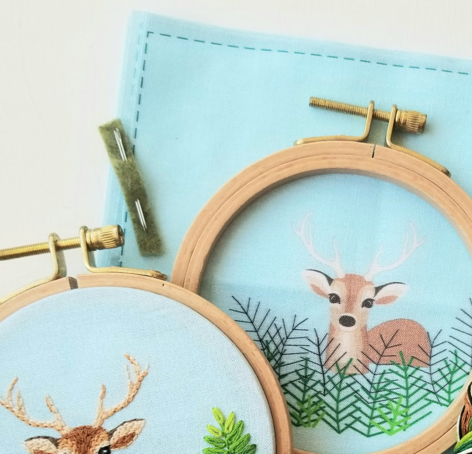 Wild Fern Deer Printed Fabric