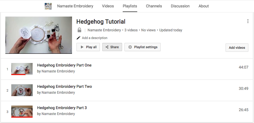 Hedgehog Embroidery Pattern (PDF)