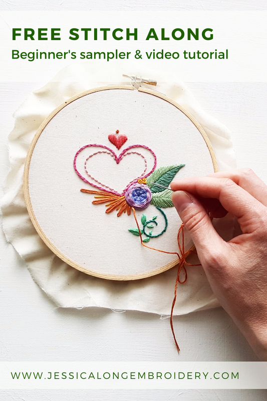 Stitch-Along Free Embroidery Sampler with Video Tutorial!