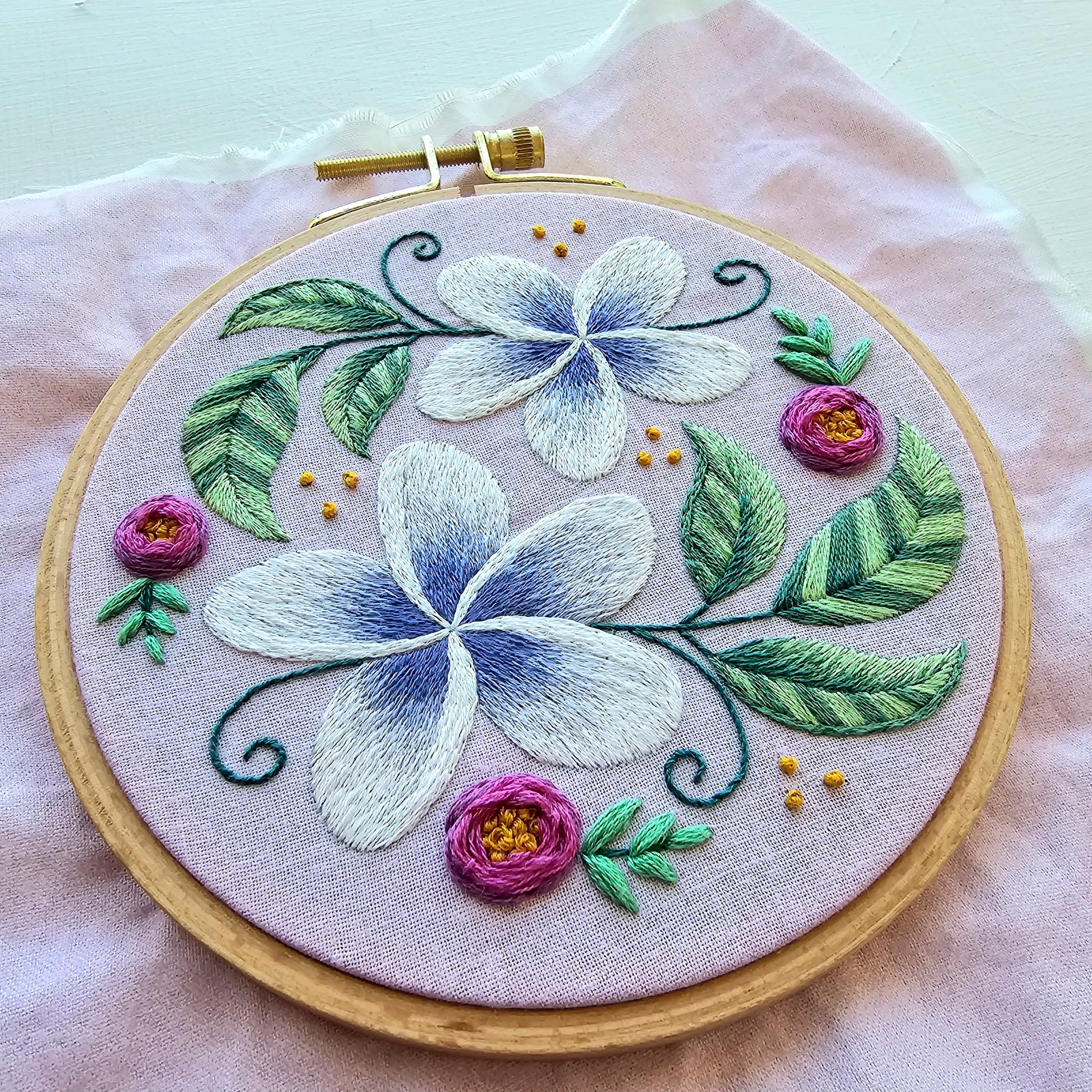 Plumeria Embroidery Kit – Jessica Long Embroidery