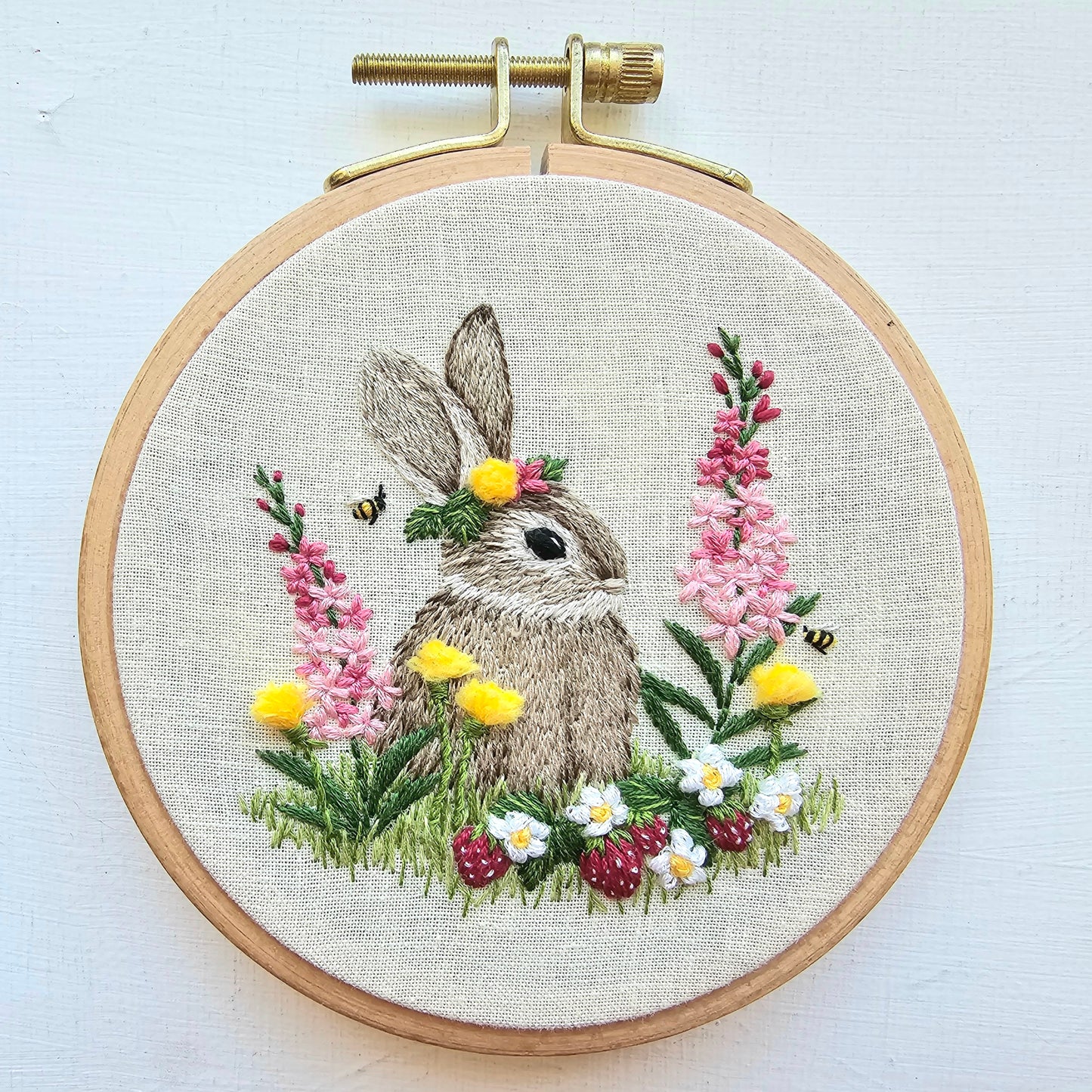 Berry Patch Bunny Embroidery Pattern (PDF)