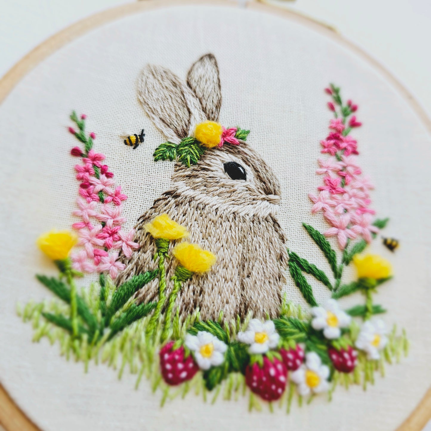 Berry Patch Bunny Embroidery Pattern (PDF)