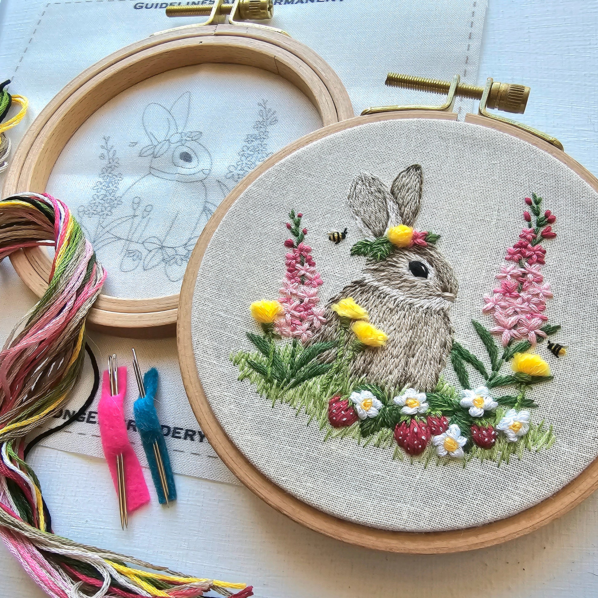Berry Patch Bunny Embroidery Kit – Jessica Long Embroidery