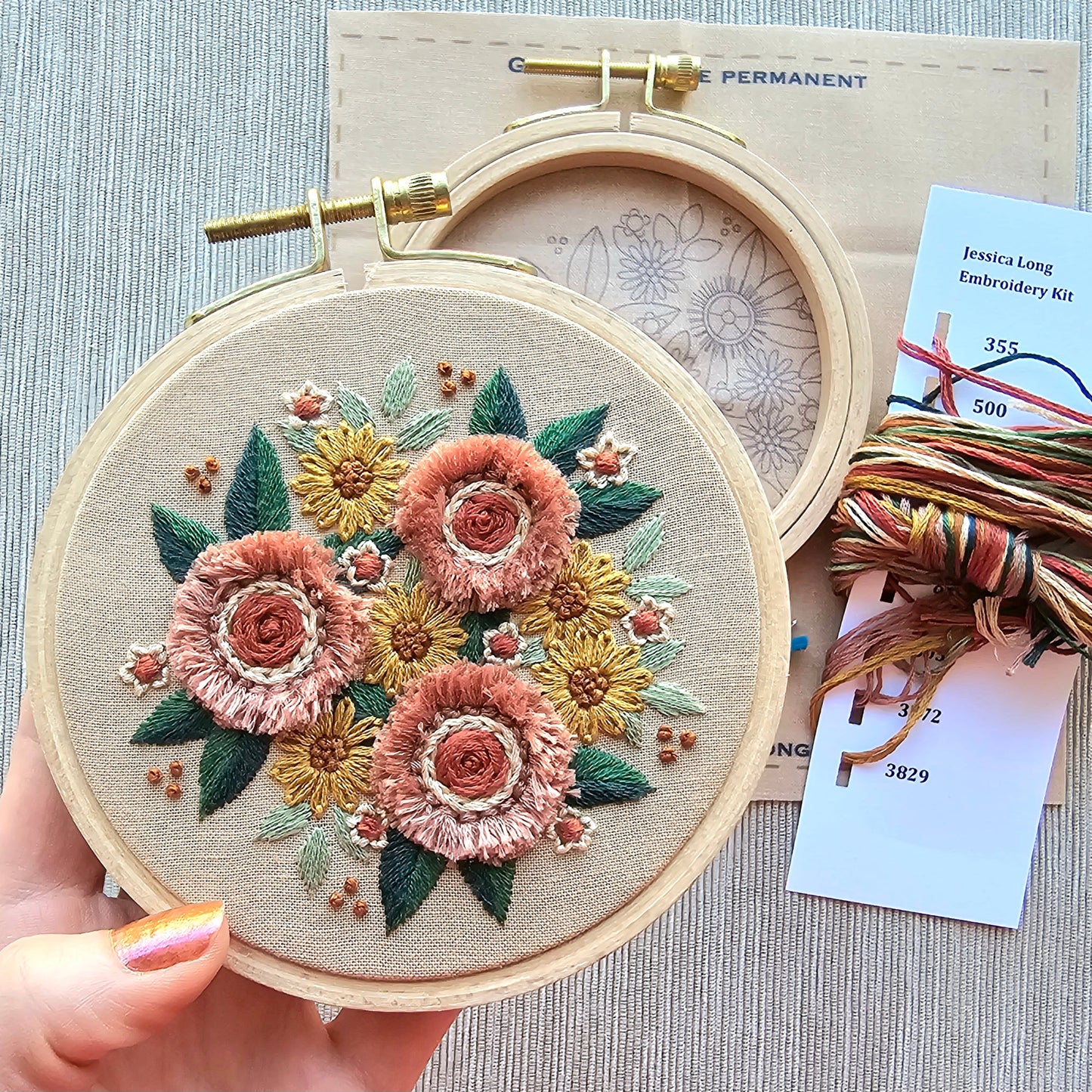 Jessica Long Embroidery Kit Cozy Harvest (Beginner) - The Websters