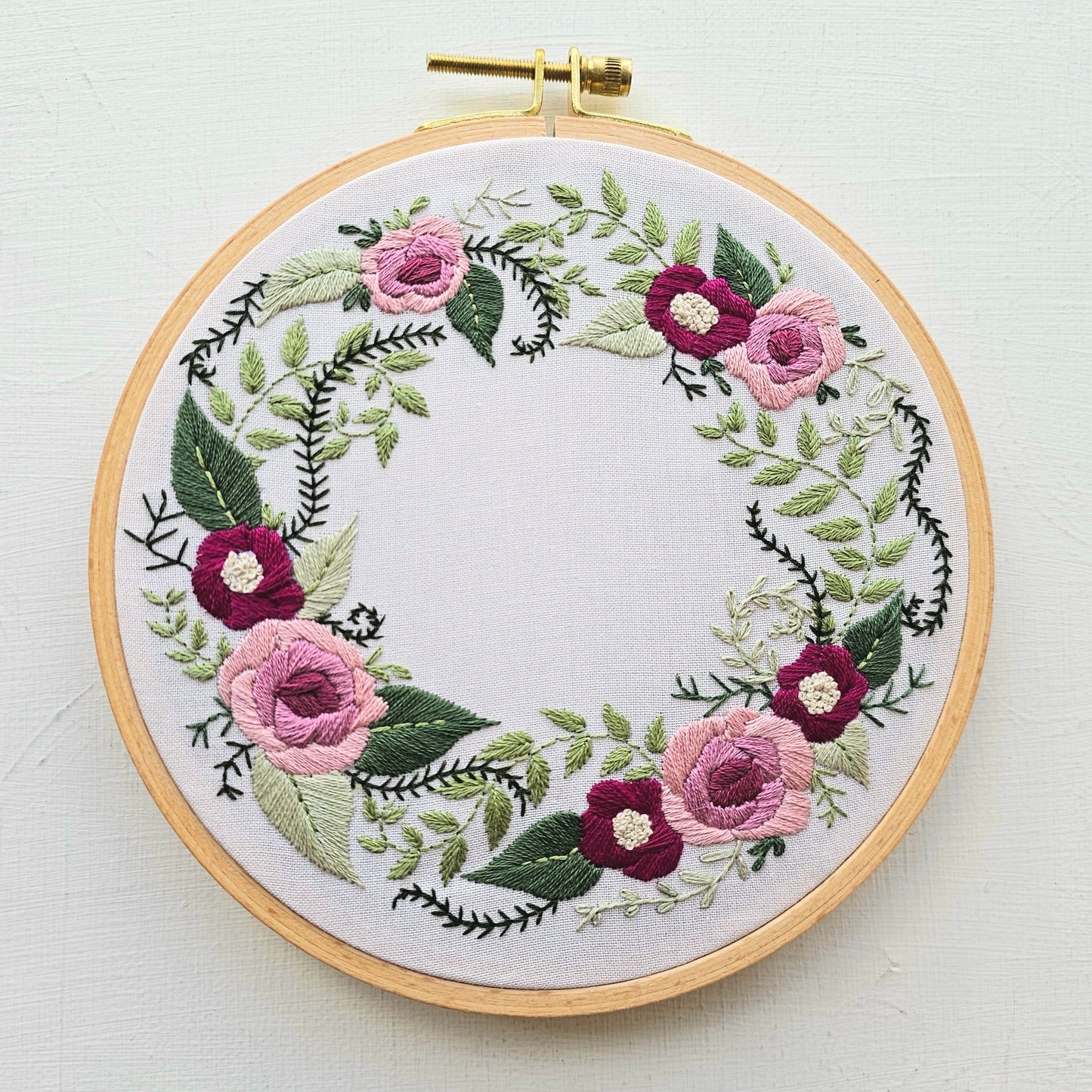 Floral Wreath Embroidery Pattern (PDF)