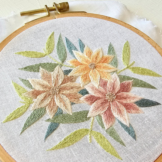 Painted Flowers Embroidery Pattern (PDF)