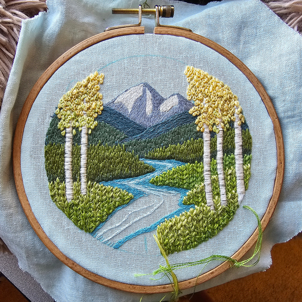 Aspen Vista Embroidery Pattern (PDF) – Jessica Long Embroidery