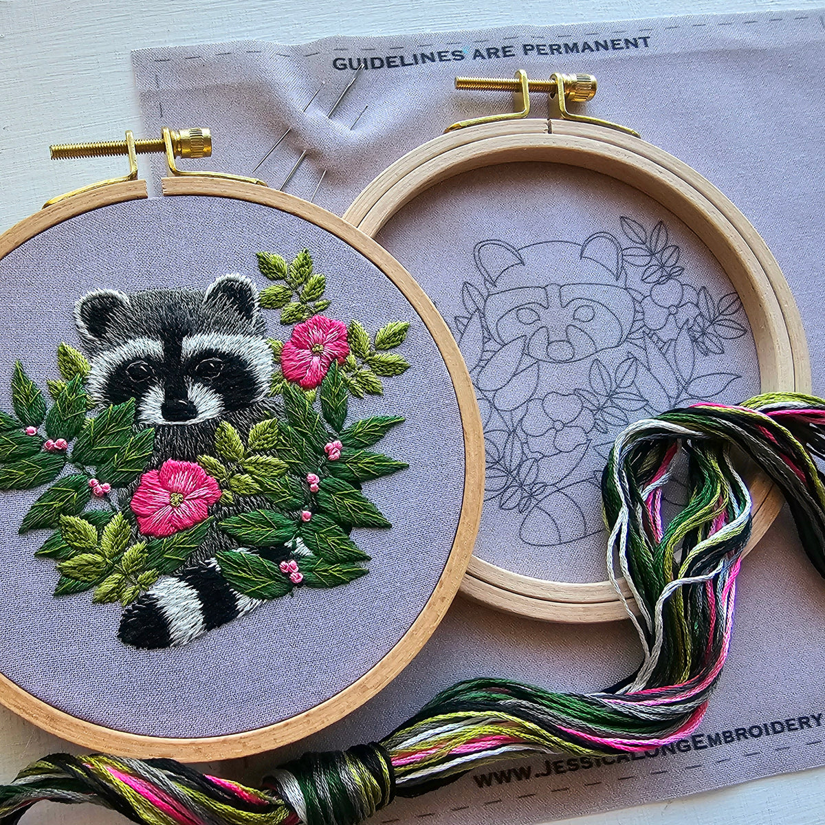 Raccoon Embroidery Kit – Jessica Long Embroidery