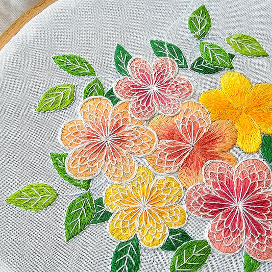 Lacy Flowers Embroidery Pattern (PDF)