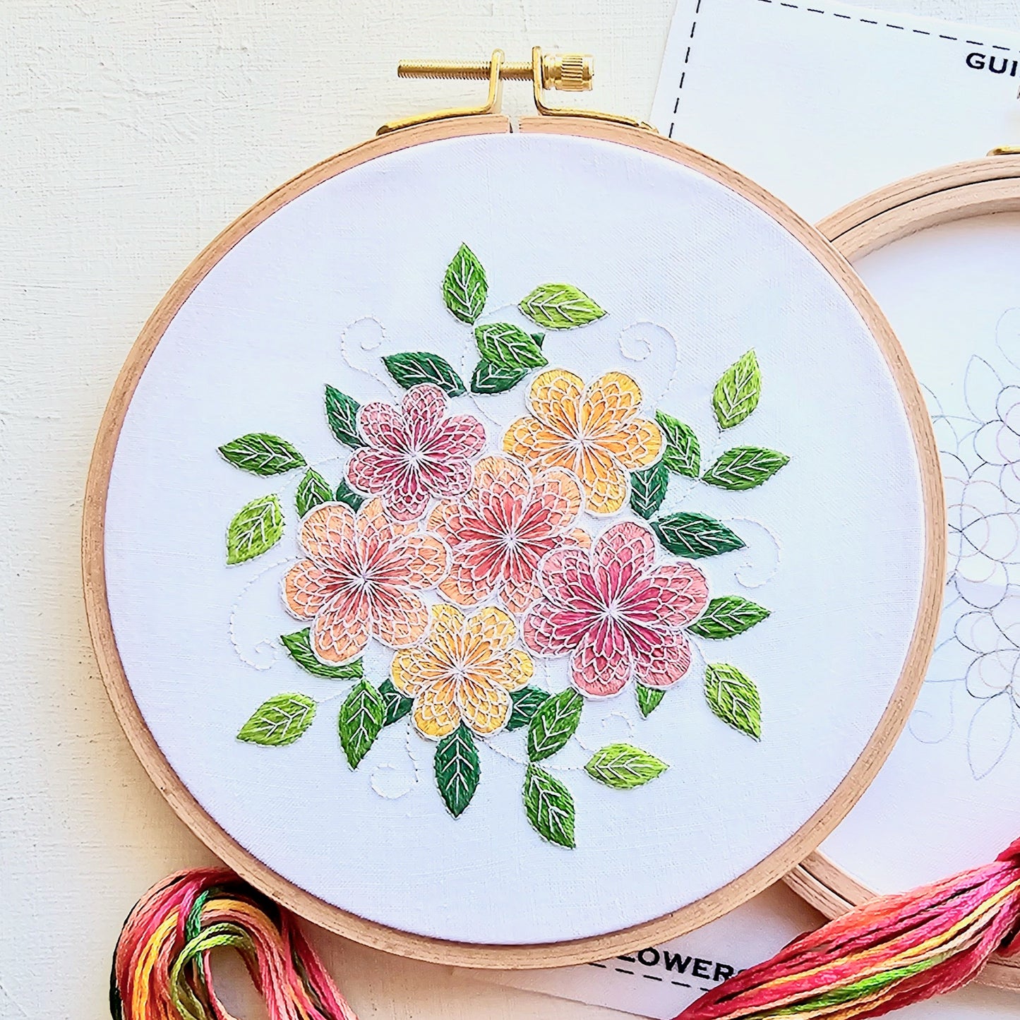 Lacy Flowers Embroidery Kit