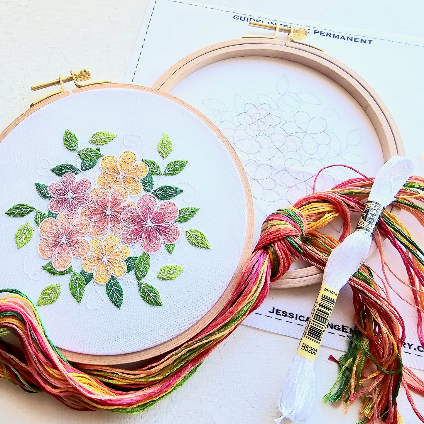 Lacy Flowers Embroidery Kit