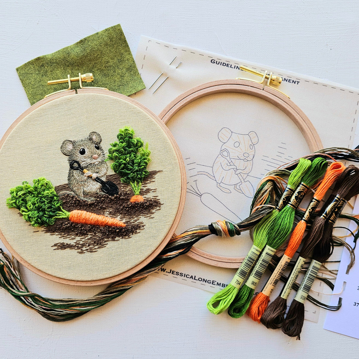 Garden Mouse Embroidery Kit – Jessica Long Embroidery
