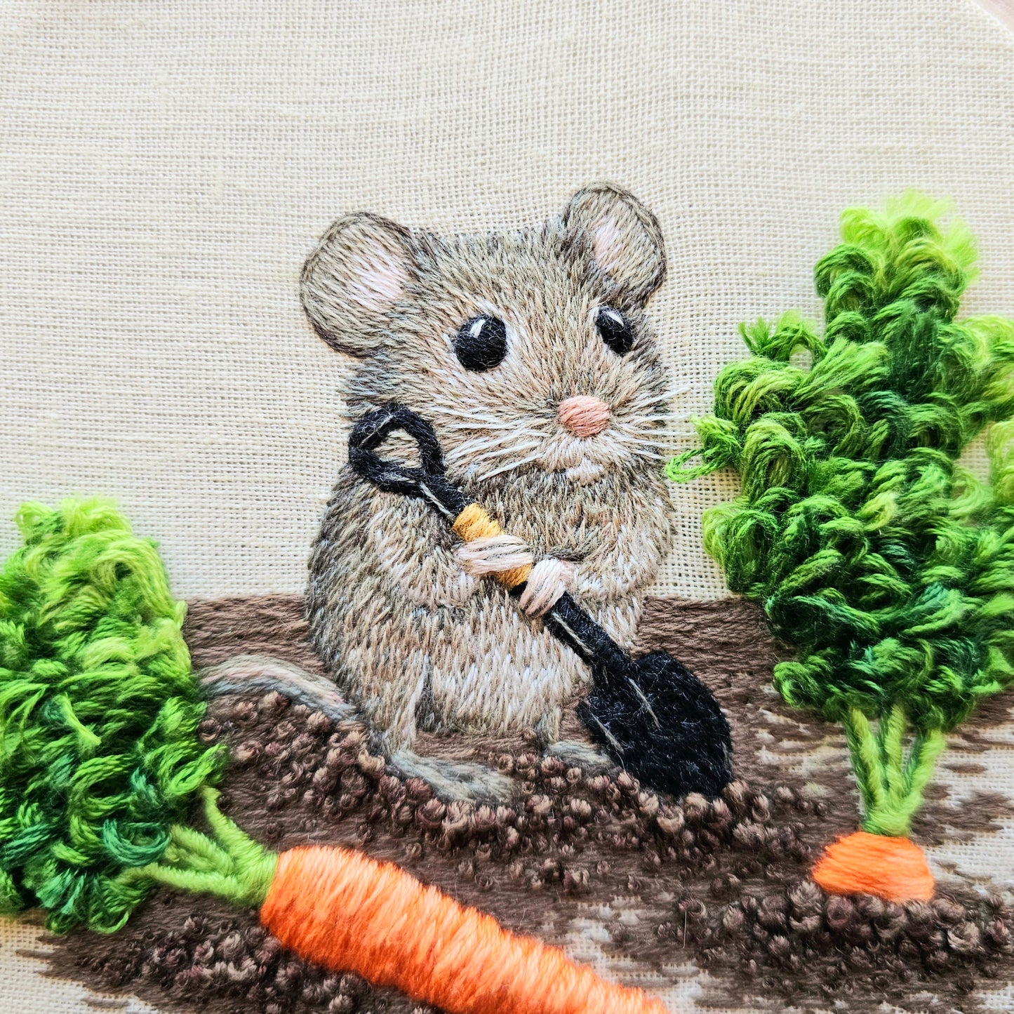 Garden Mouse Embroidery Kit