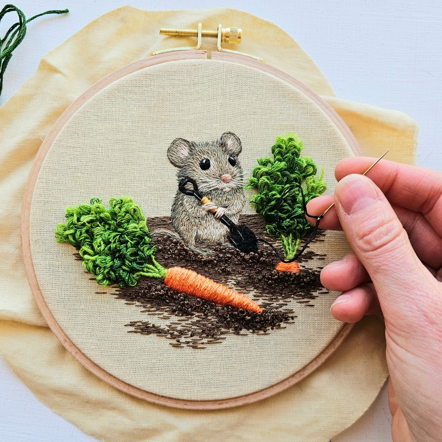 Garden Mouse Embroidery Kit