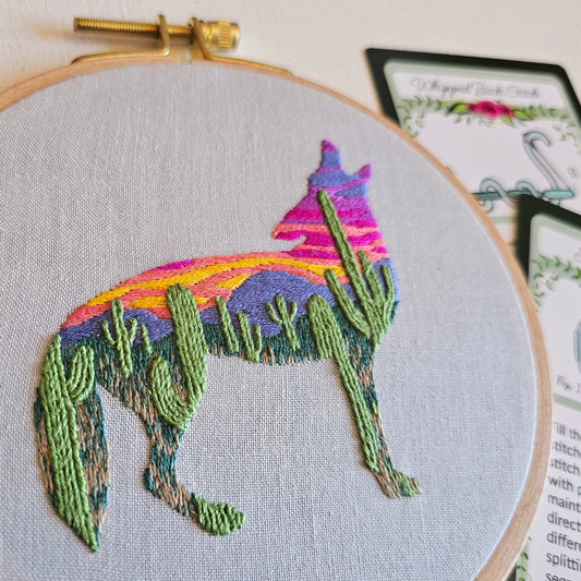 Desert Coyote Printed Fabric