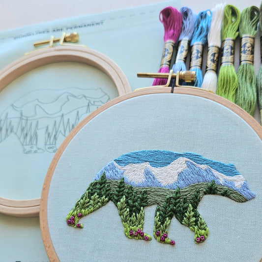 Mountain Bear Embroidery Kit