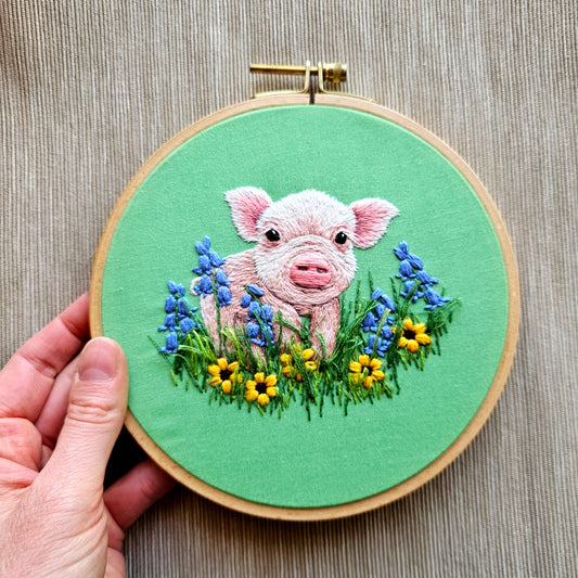 Posing Piglet Embroidery Kit