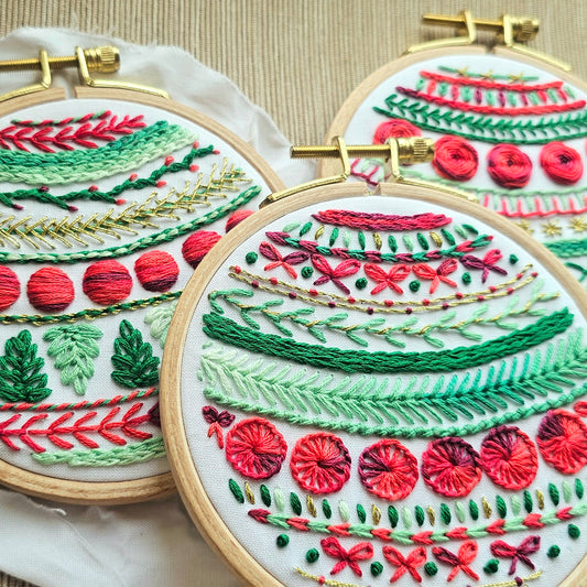 Deck the Halls Trio Embroidery Kit