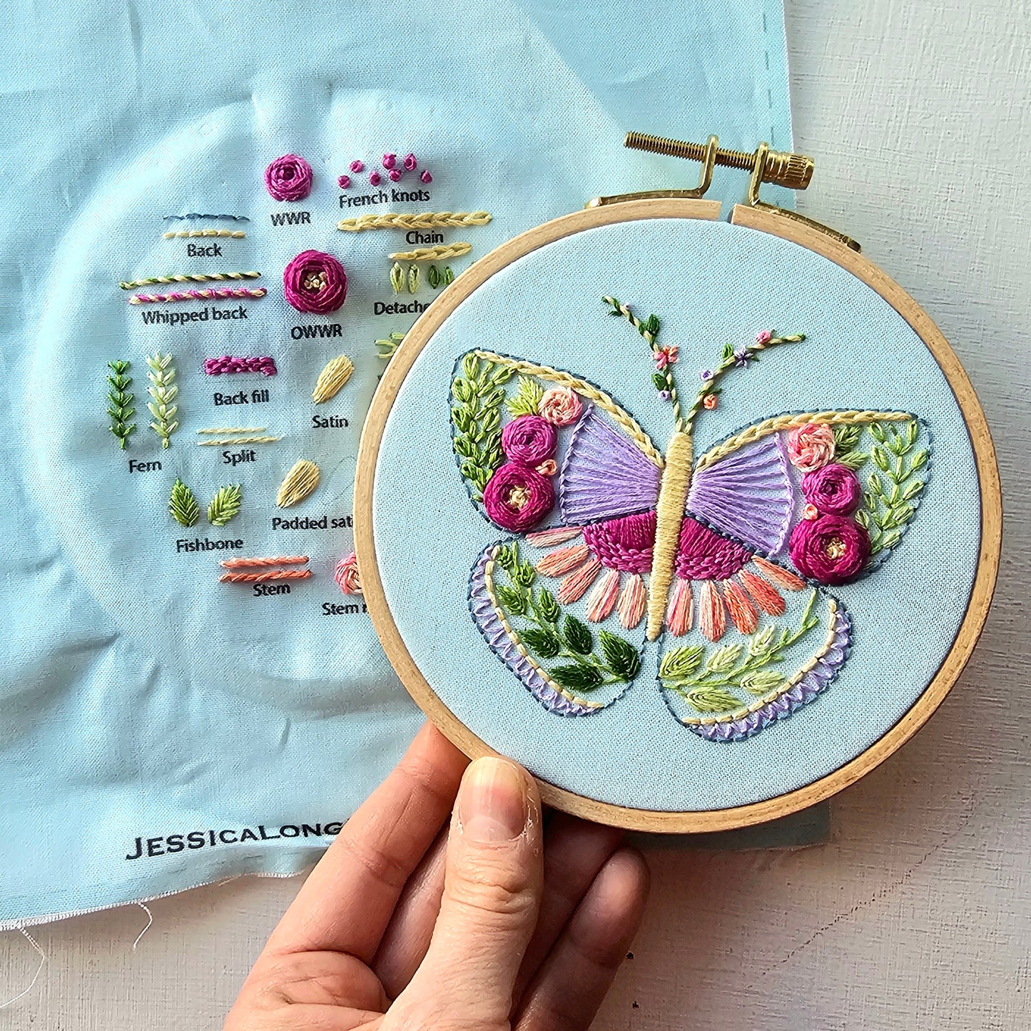 Beginner Butterfly Sampler Printed Fabric