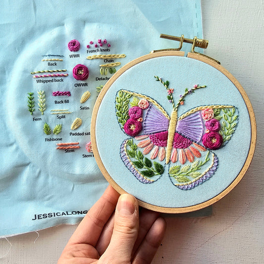 Beginner Butterfly Sampler Printed Fabric