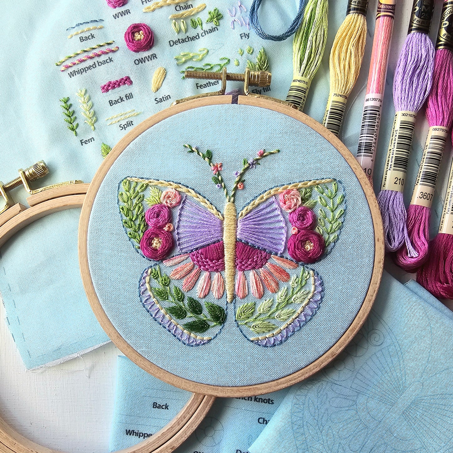 Beginner Butterfly Embroidery Kit