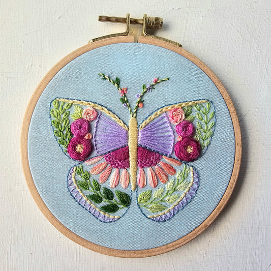 Beginner Butterfly Sampler Embroidery Pattern (PDF)