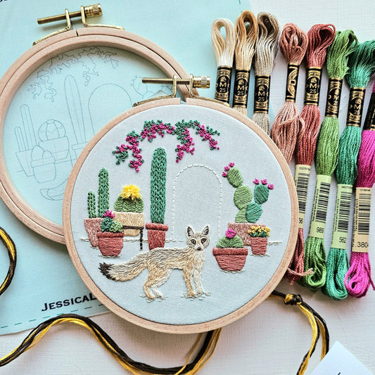 Kit Fox Embroidery Kit