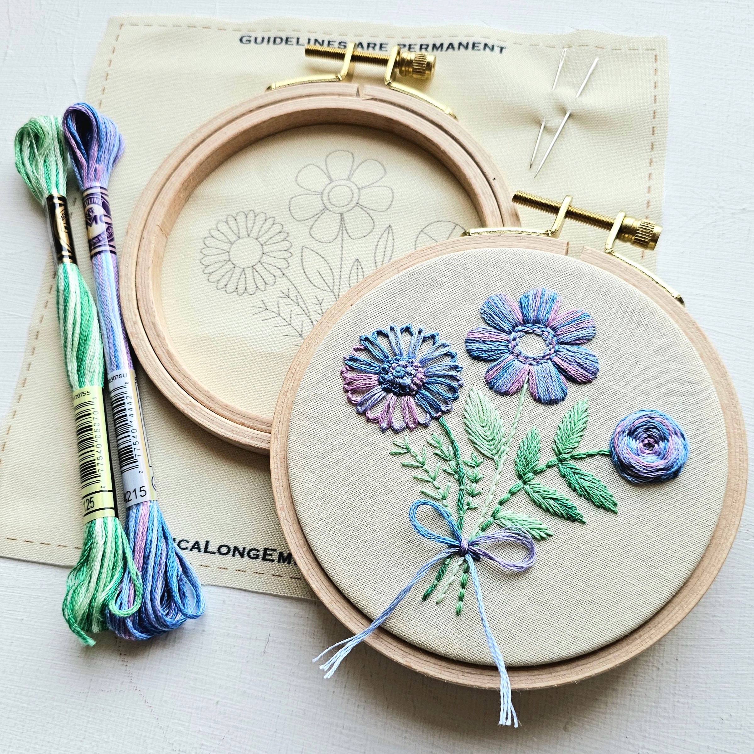 Floral Trio Embroidery Kit & eCourse – Jessica Long Embroidery